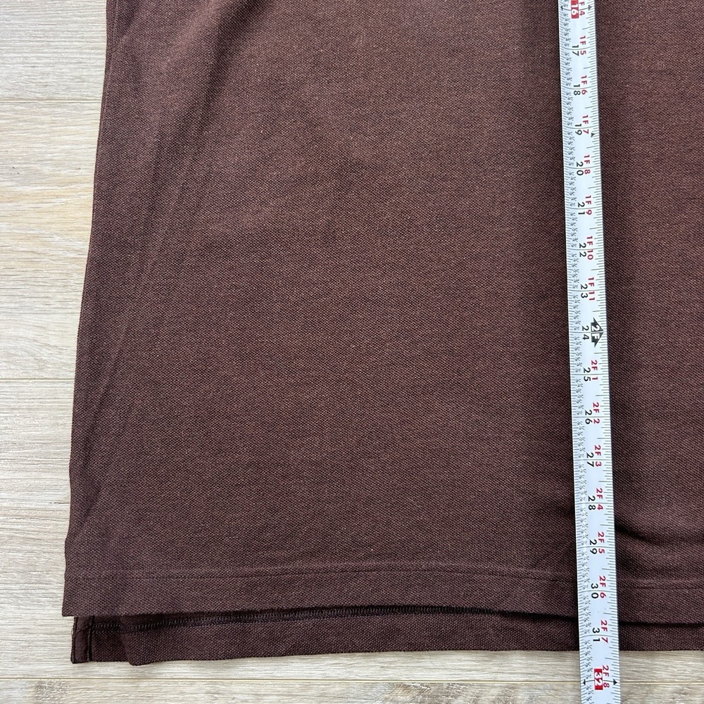 Brooks Brothers XL Performance Knit Polo Long Sleeve Cotton Chocolate Brown - Picture 7 of 9